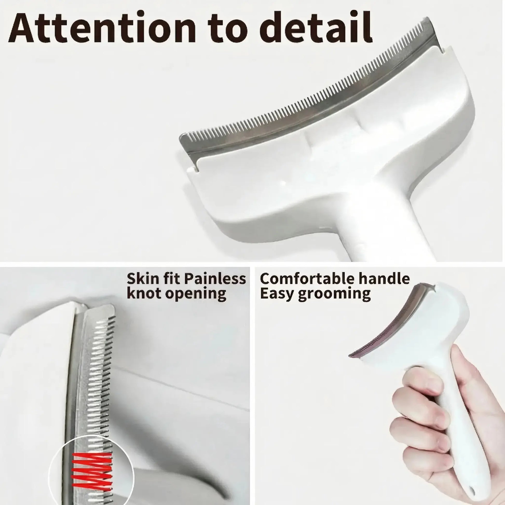 Professional Pet Deshedding Brush, Compact Undercoat Rake with Dense Teeth Structure for Long Hair Dogs & Cats, Fast Deshedding Reduction, Dematting & Clean Fur Grooming Tool, Long Hair Removal