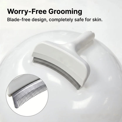 Professional Pet Deshedding Brush, Compact Undercoat Rake with Dense Teeth Structure for Long Hair Dogs & Cats, Fast Deshedding Reduction, Dematting & Clean Fur Grooming Tool, Long Hair Removal