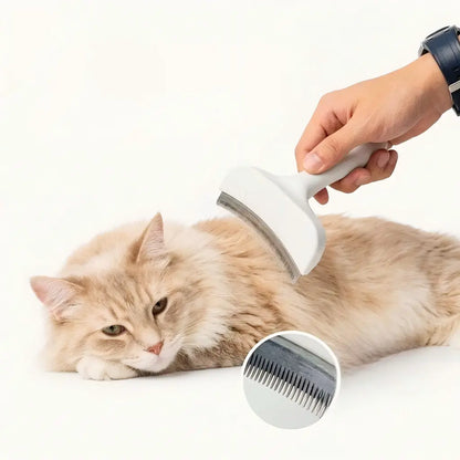 Professional Pet Deshedding Brush, Compact Undercoat Rake with Dense Teeth Structure for Long Hair Dogs & Cats, Fast Deshedding Reduction, Dematting & Clean Fur Grooming Tool, Long Hair Removal